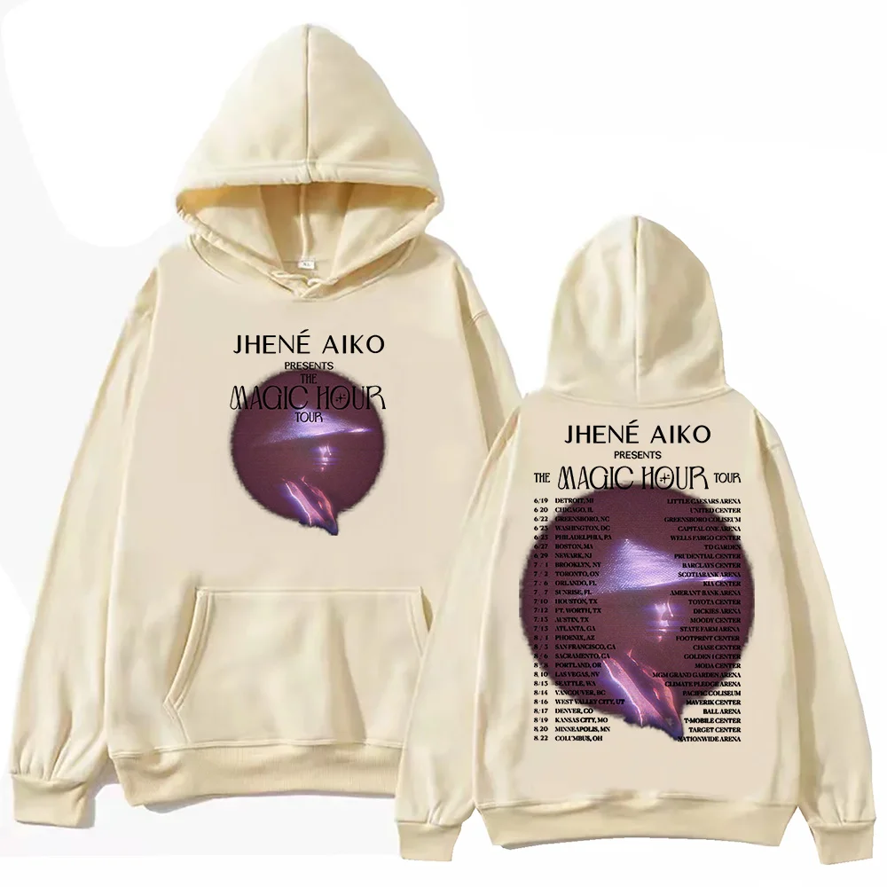 Jhene Aiko The Magic Hour 2024 Tour Hoodie Unisex Harajuku Pullover Tops Long Sleeve Hoodies  Muisc Tour Fans Gift