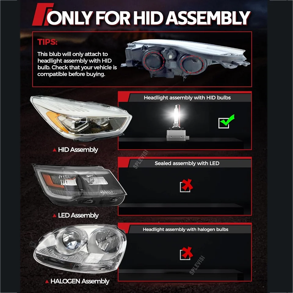 푸조 807 2002 2003 2004 2005 2006 2007 2008-2010용 D1S 제논 HID 헤드라이트, 일반 제논 HID 전구보다 2배 더 밝음