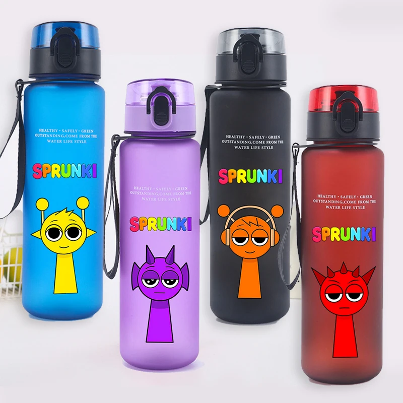 650ml jogo quente sprunki garrafa de água portátil crianças ao ar livre garrafas beber grande capacidade esporte fitness copo água presente natal