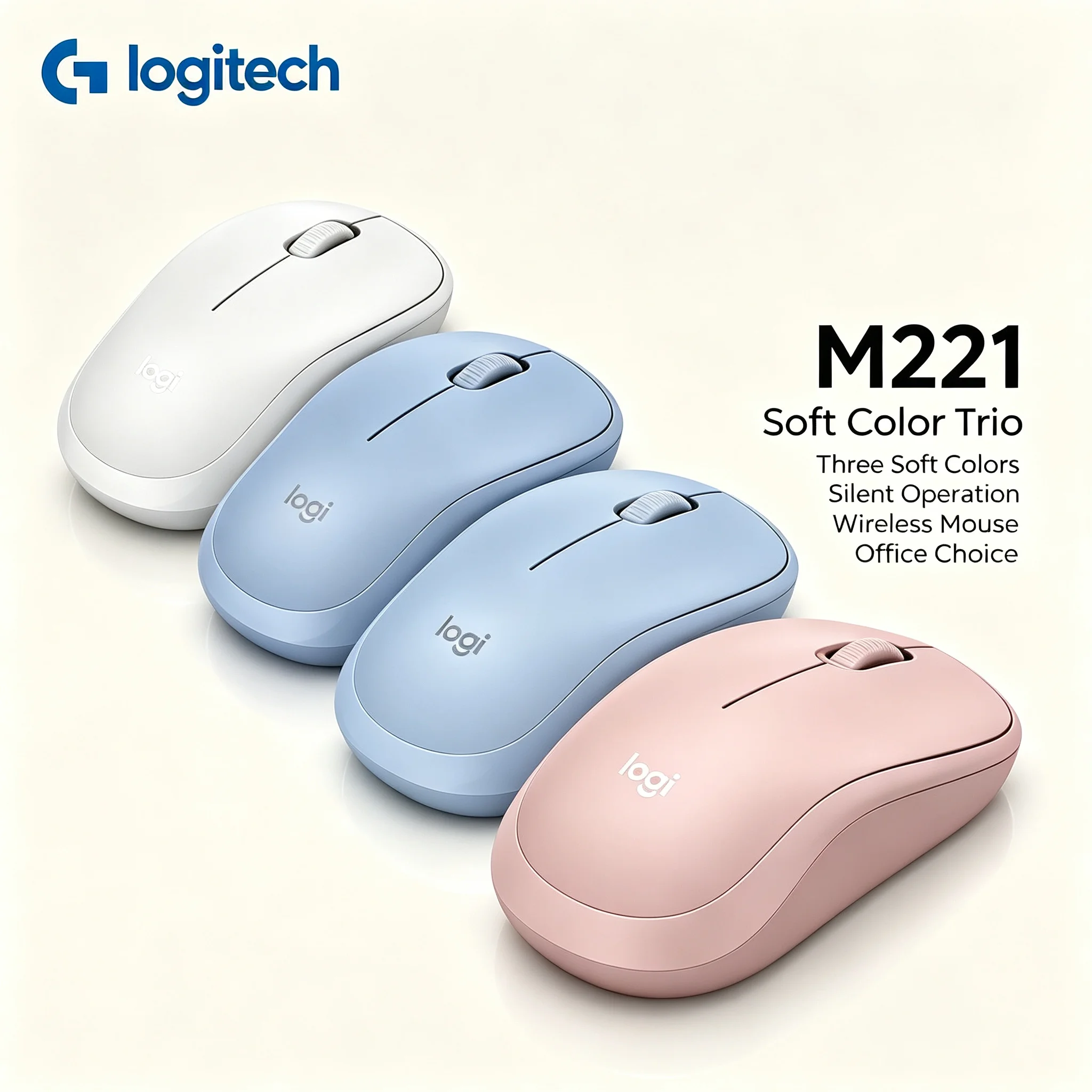 Logitech M221 Silent Wireless Mouse Anti‑Noise Button Optical Tracking Mice For Library Office Dormitory Use