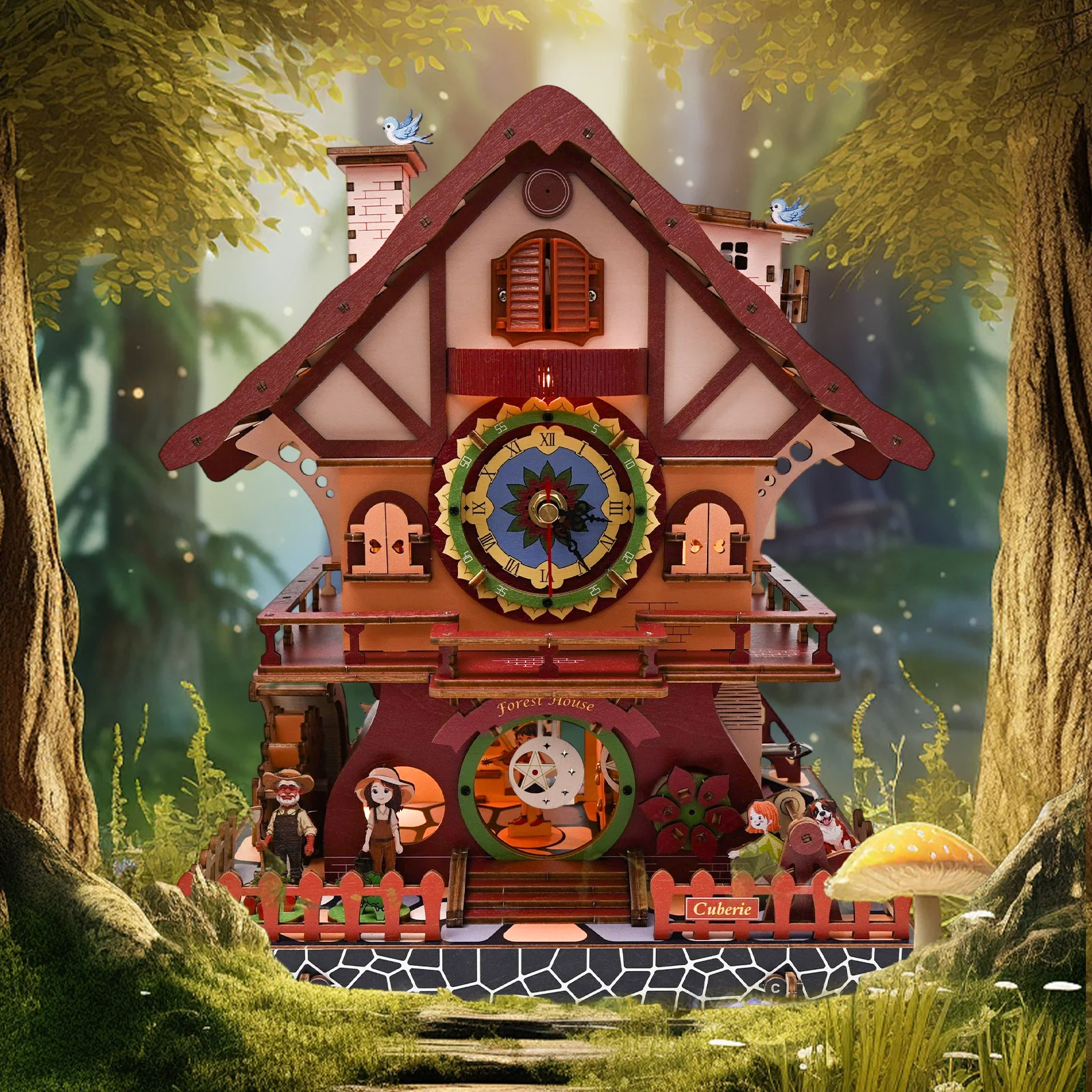 

3D Wooden Puzzles for Adults Cuckoo Wooden Clock kit 3-D Puzzles - DIY Mechanical Wood Model Building Project for Adults gift