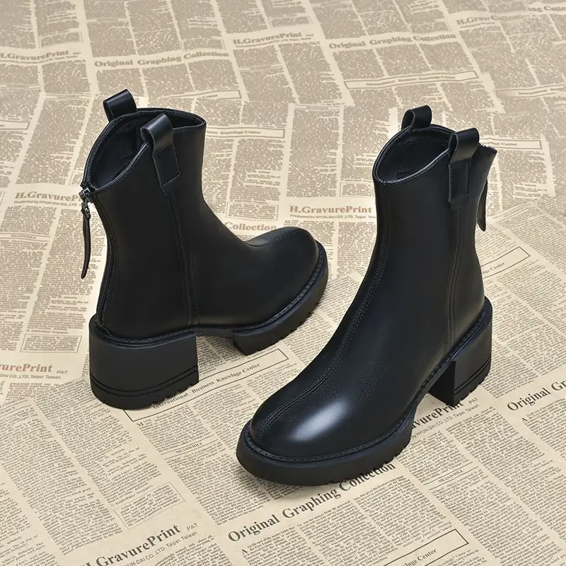 Soft Non Slip Female Short Shoes Solid Color Footwear On Promotion Booties Y2k Sale Large Size Warm Offer Pu Women's Ankle Boots