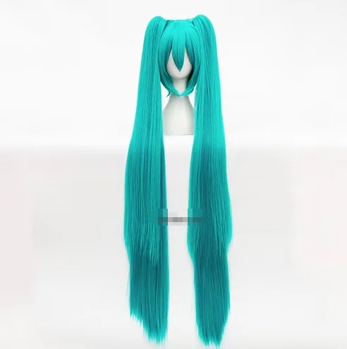 High Quality Vocaloid Miku Cosplay Wig Long Heat Resistant Synthetic Hair Clip Ponytails Wigs + Wig Cap