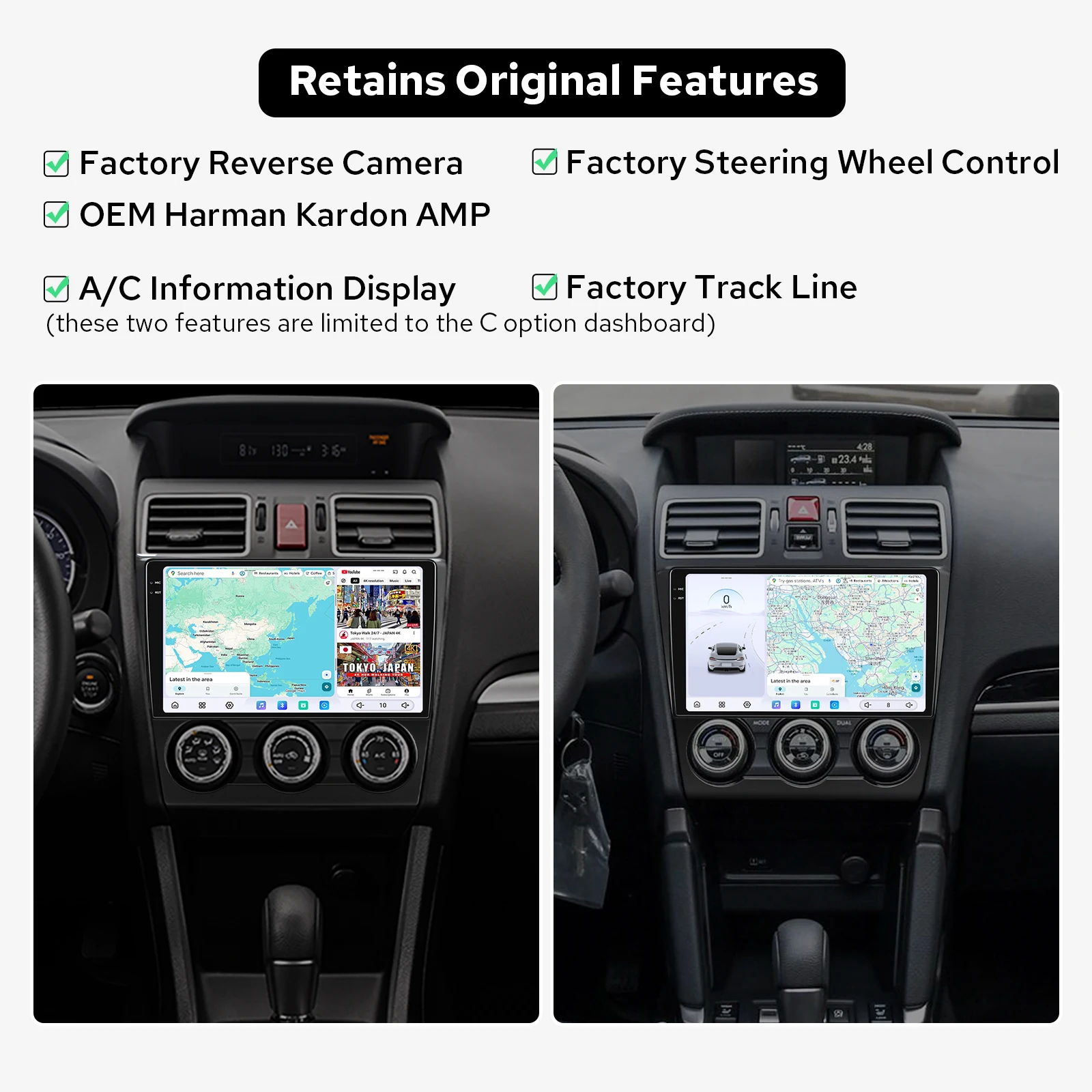12GB 256GB 9.5 inch Android Auto Car Stereo Head Unit CarPlay for Subaru Forester/Impreza/WRX STi 2013-2019 Multimedia Plug&Play