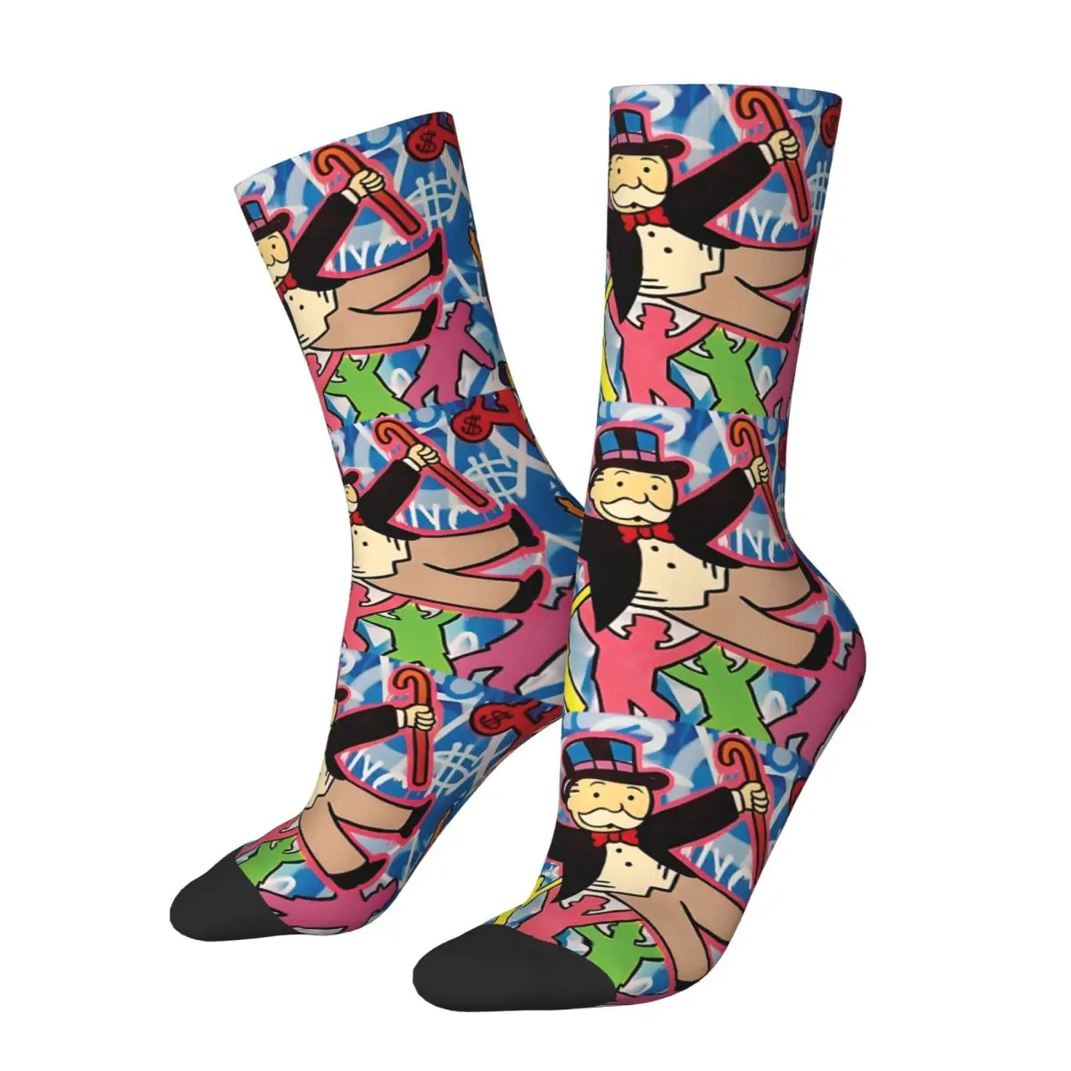 Monopoly Man Funny Socks Hiking 3D Print Boy Girls Mid-calf Sock