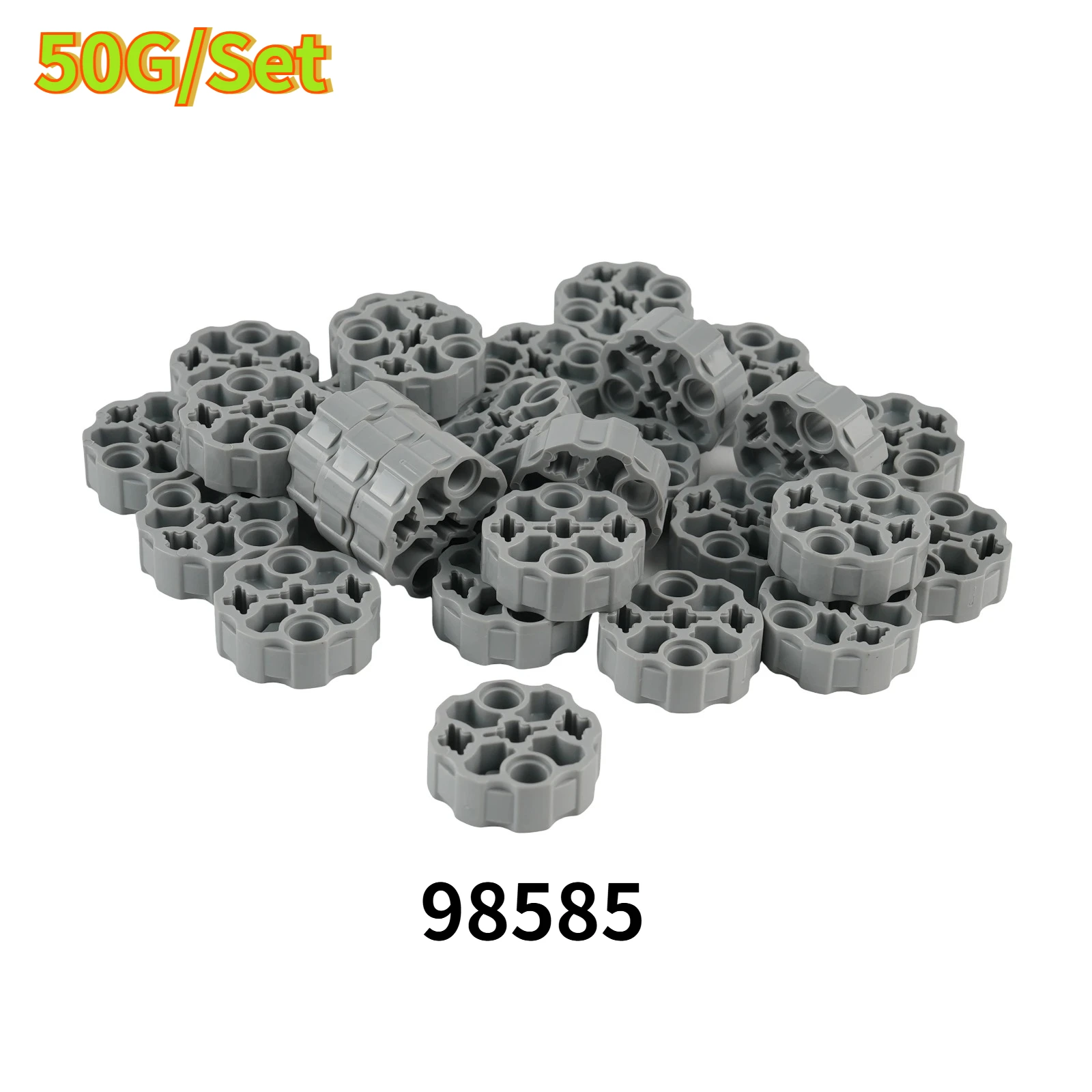 

50G 98585 3-осевой + 2-контактный разъем, технология строительных блоков, детали в сборе, маленькие кирпичи, игрушки, сменные аксессуары, светло-серый