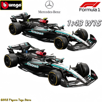 2024 New Bburago 1:43 Mercedes-Amg F1 W15 Alloy Miniature Diecast Model Amg Petronas F1 W15 Team #44 #64 Alloy Car Model ToyGift