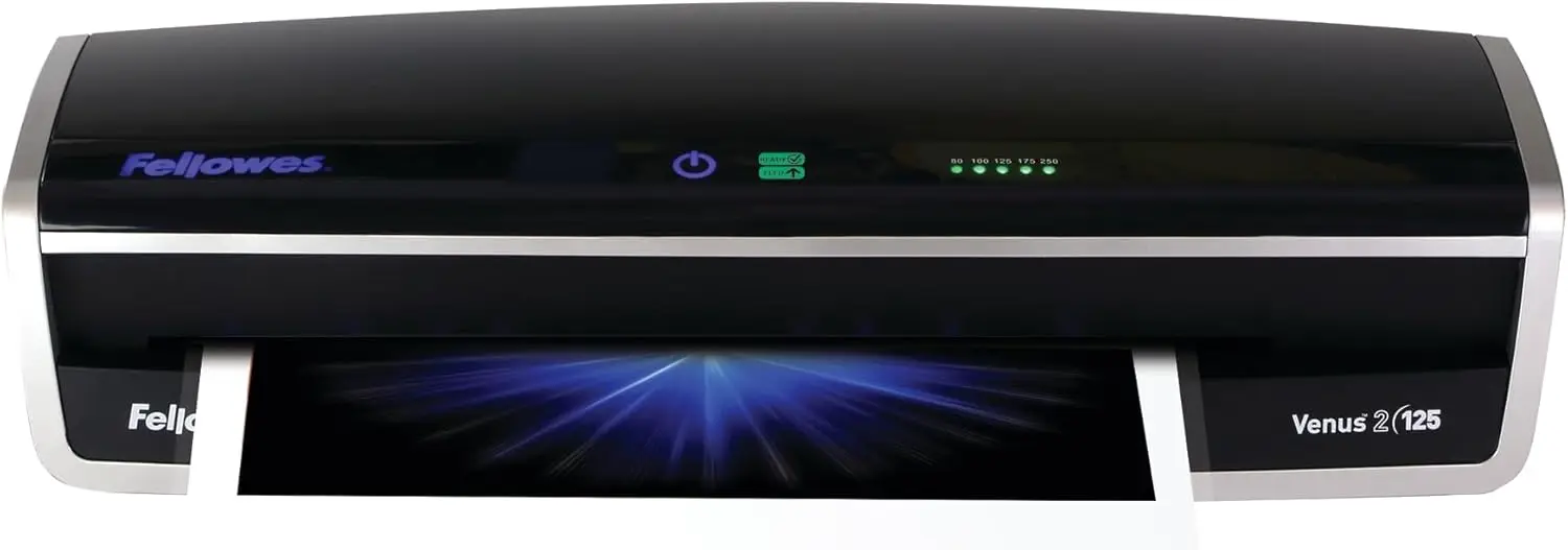 

Laminator Venus 2 125, Rapid 30-60 Second Warm-up Laminating Machine, with Laminating Pouches Kit (5734801), Black, Silver, 5.1" x 21.3" x 8.2"
