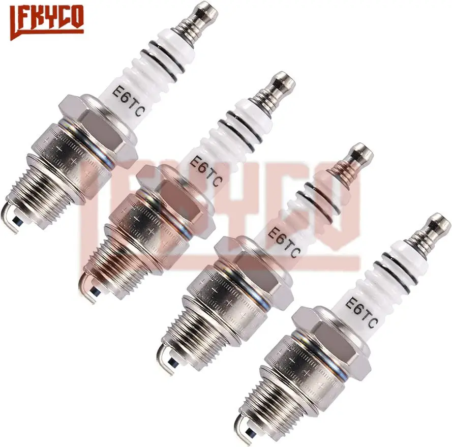 1/2/4PCS Motorcycle Spark Plug E6TC For Yamaha PW50 PW80 PW60 LT50 50cc70cc 90cc 110cc 150cc ATV Quad Moped Scooter Go Kart Dirt