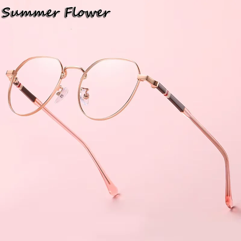 

Women Retro Round Eyewear Frame Prescription Optical Lenses Fashion Trend Men Spectacle for Customize Prescription Glass