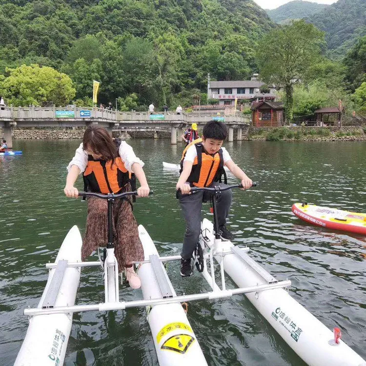 معدات لعب المياه لشخصين قابلة للنفخ، دواسة مياه لليخوت، دراجة هوائية للحديقة المائية #6