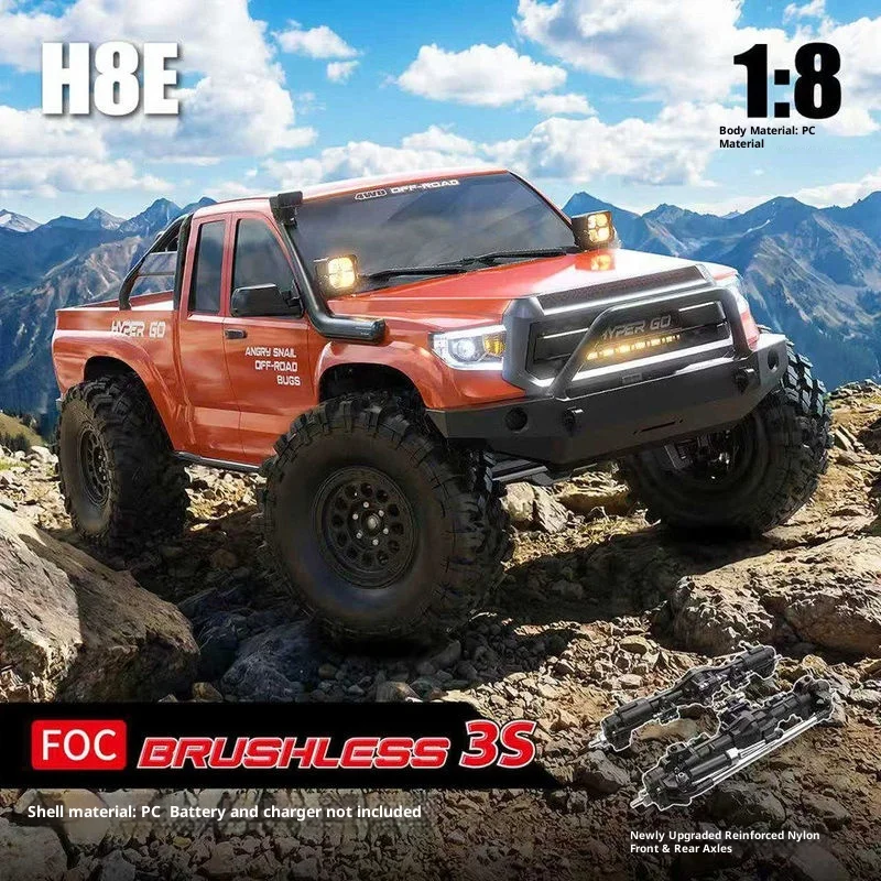 Mjx Hyper Go H8E Rc Crawler 1 8 4WD FOC Brushless Off Road Car Differential Lock Pc Body Bluetooth App Reinforced Nylon Axles