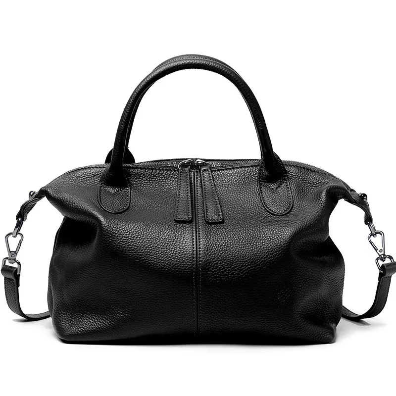 

New Luxury Designer Leisure Full Grain Cow Leather Tote High Quality Women's Handbag Soft Mom Shoulder Crossbody Large Bag New