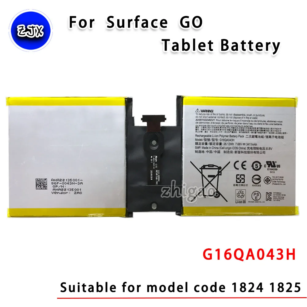 

Используйте для Microsoft Surface GO 1824 Flat Battery G16QA043H Original Battery 1825