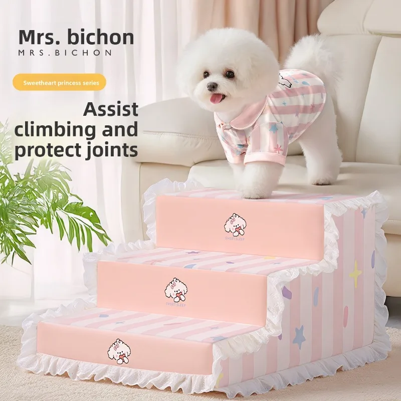 Escalier pour animaux de compagnie, marchettes pour lit, petit chien, détachable, lavable, rampe inclinée, échelle pour canapé, marchettes pour chiot, échelle de chevet
