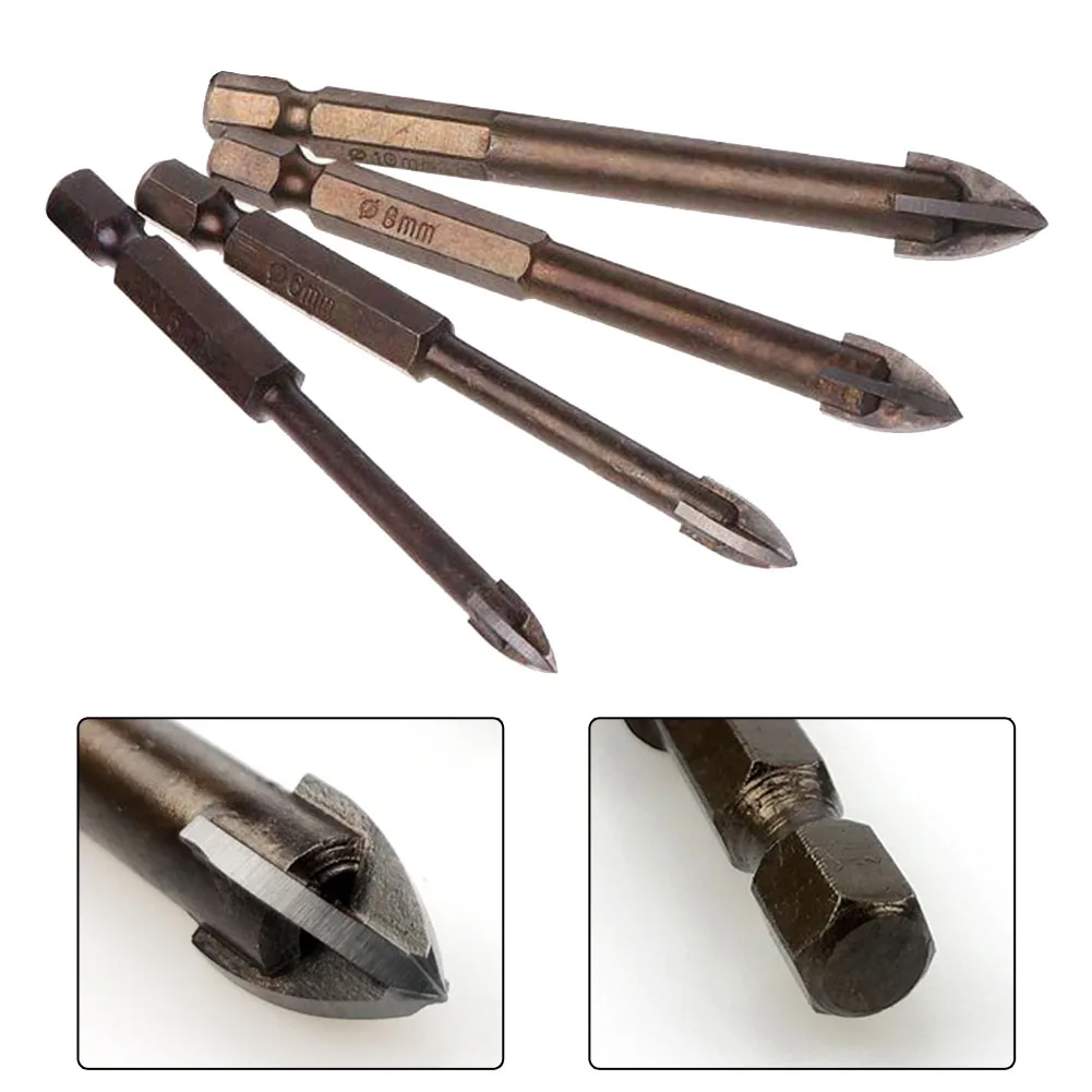 Heavy duty Carbide Point Drill Bit with 4 Cutting Edges Long lasting and Reliable for Ceramic Granite Tile Drilling