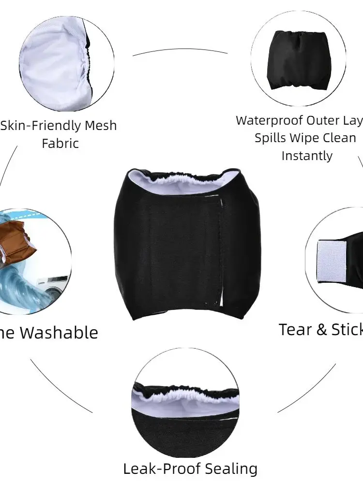 Couche lavable pour chien mâle, pour petits et moyens chiens, culotte hygiénique réutilisable pour animaux de compagnie XS, pantalon d'urine anti-fuite, fournitures pour chihuahua