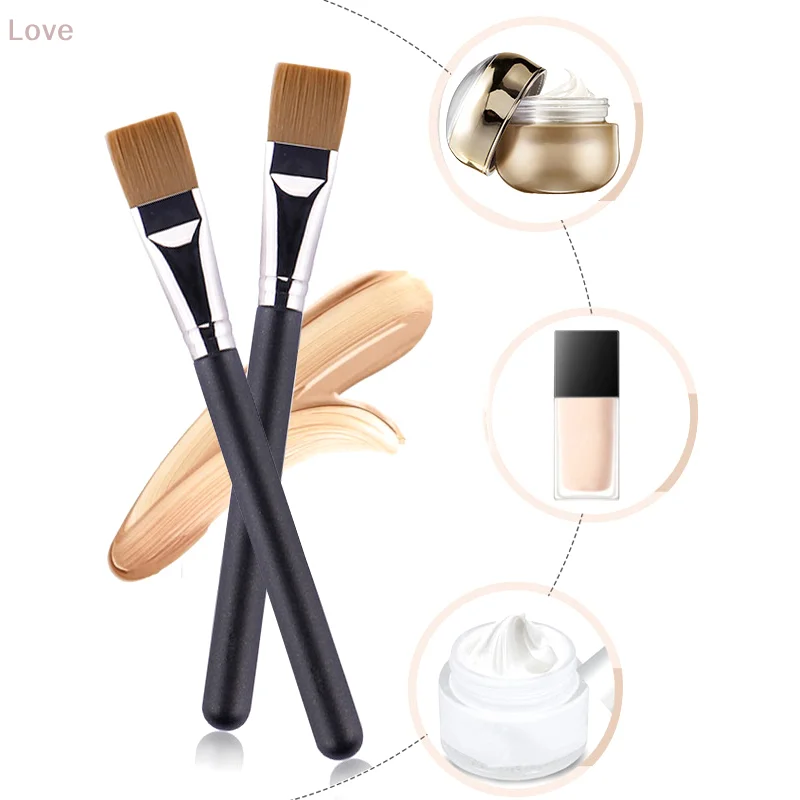 [L & P] 1 pièce brosse de fond de teint professionnelle avec manche en bois pour crème correcteur maquillage masque Facial doux boue outils cosmétiques
