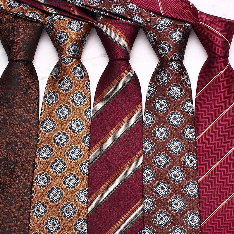 

New coffee colored tie for men's business fashion polyester hand tie available in stock in multiple colors