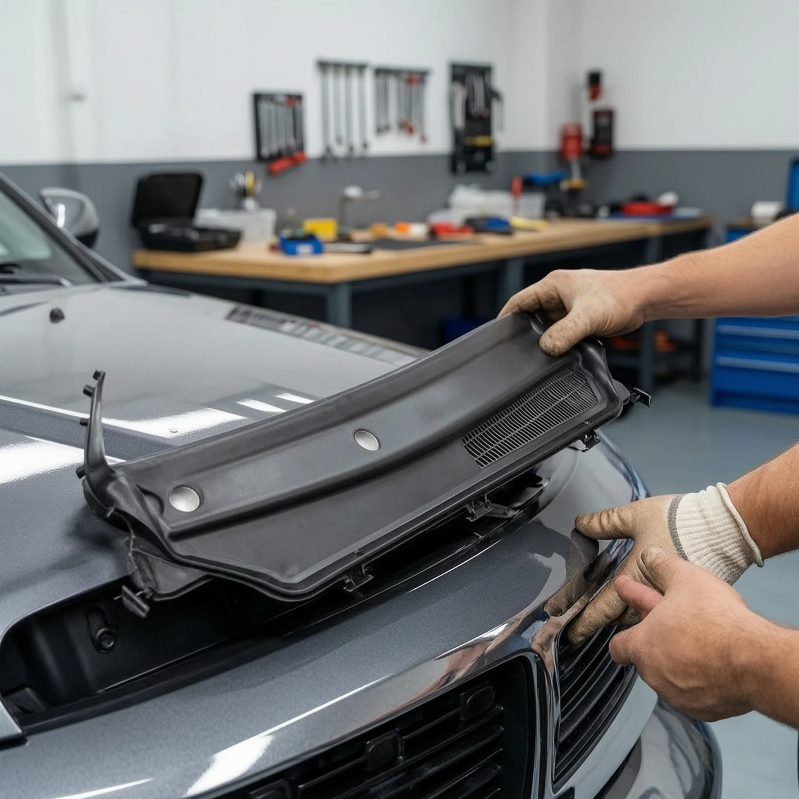 Front Windshield Wiper Cowl Cover Panel Direct Replacement Windshield Wiper Cowl Panel Air Inlet Window Cover Molded