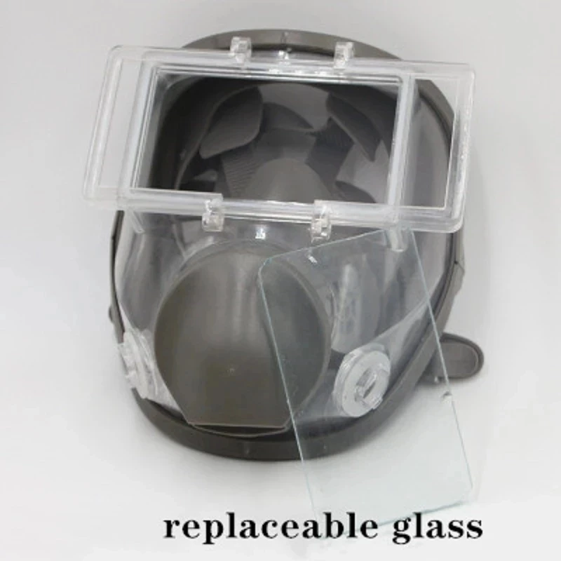 Large View Glass Screen Gas Mask, Respirator, Work with Cartridges, Breathing Valve, Chemical Spray, 6800