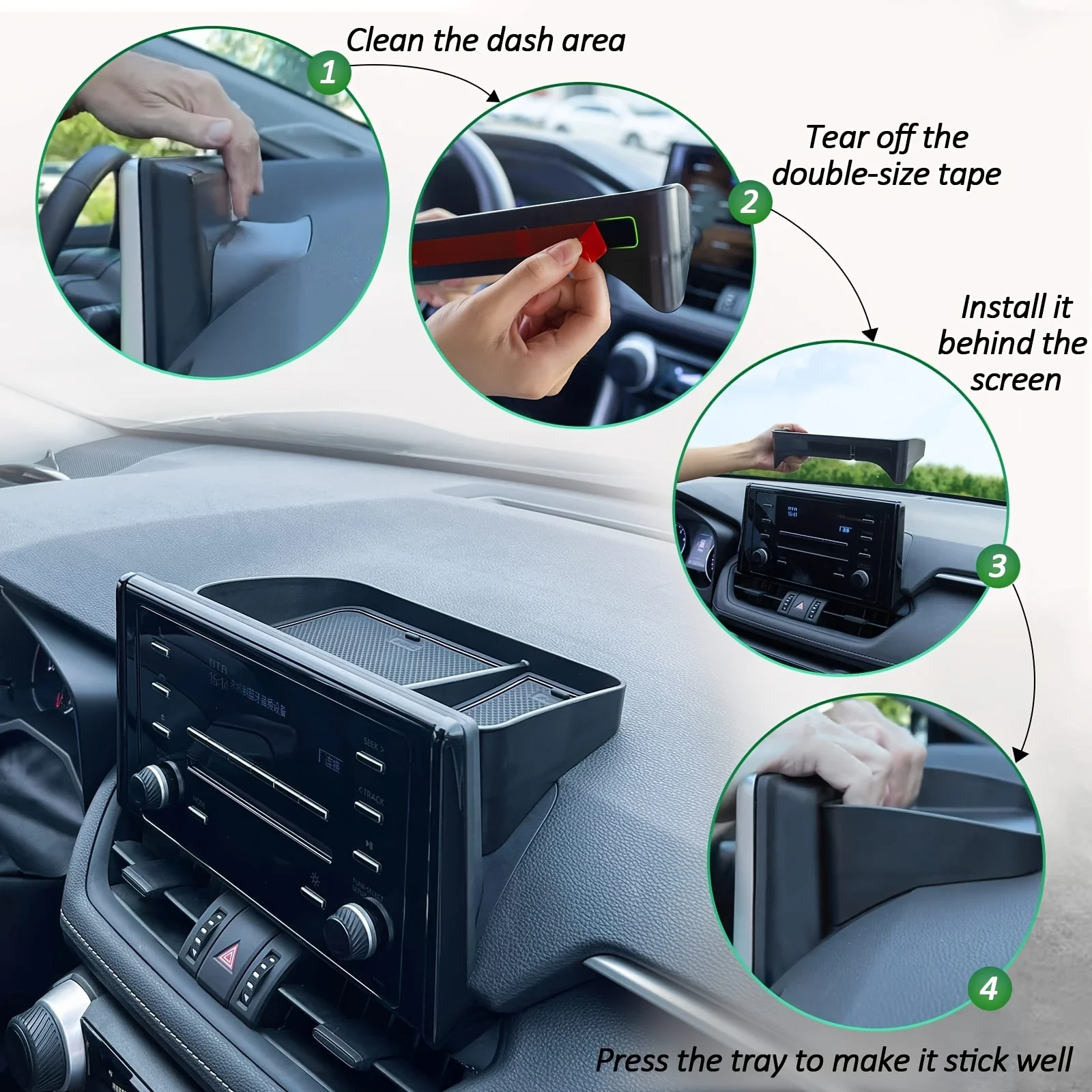 

1pcs Car Dash Center Console Tray For Toyota 2019-2023 2024 Dashboard Organizer Storage Box Tissue Sunglasses Holder