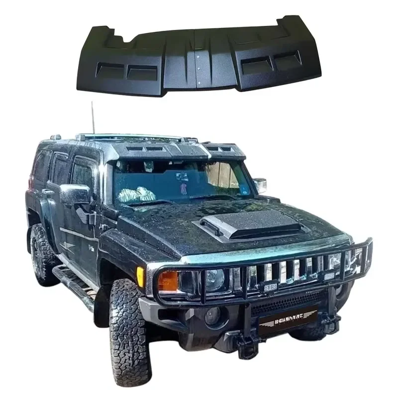 for LARIDAS Hummer H3 H3T Front Spoiler Single Layer Sun Visor Roof Body Kit Auto Wings High Quality Fiber Glass Matte