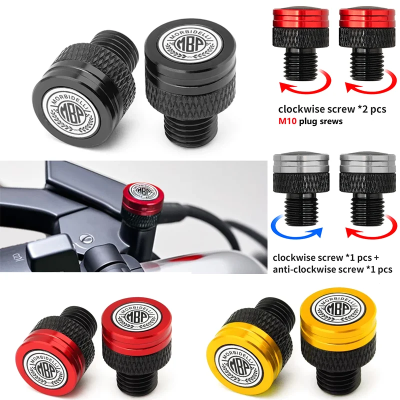 Motorcycle CNC Mirror Hole Plugs Caps Screw Bolts Cover Accessories Fit For Morbidelli T 1002 VX 2025 C1002V T250X Pro T1002VX