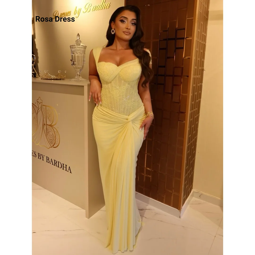 

Sleeveless Women's Ball Gown Customized Custom Dress Dresses for Special Occasions Mermaid Woman Party Dresses Yellow Chiffon