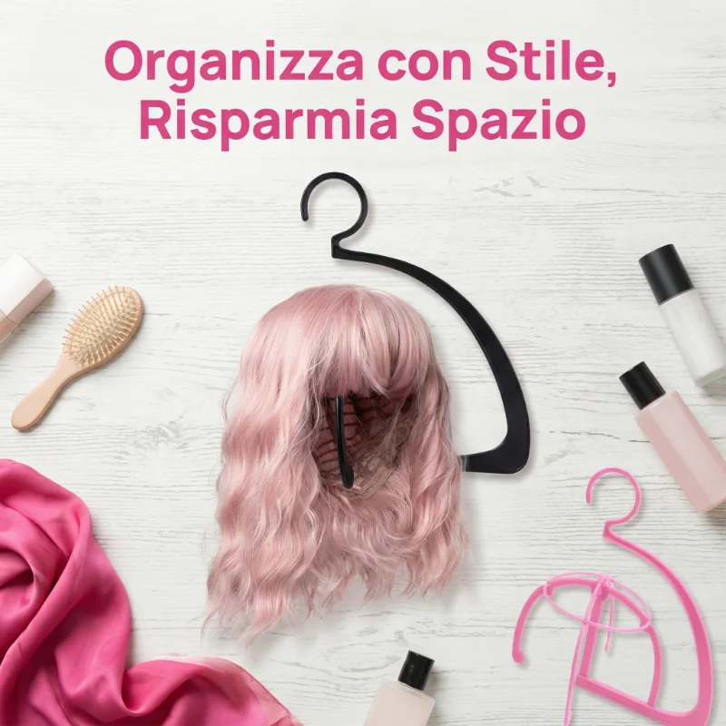 

Набор 2-в-1: подставка и держатель для париков — компактный пластиковый держатель для хранения, сушки и укладки париков и накладных волос