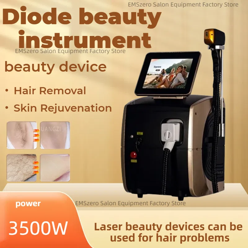 

Profession 808nm Diode Hair Removal Machine 3500W Ice Platinum Painless Permanent Epilator Skin Rejuvenation For Salon