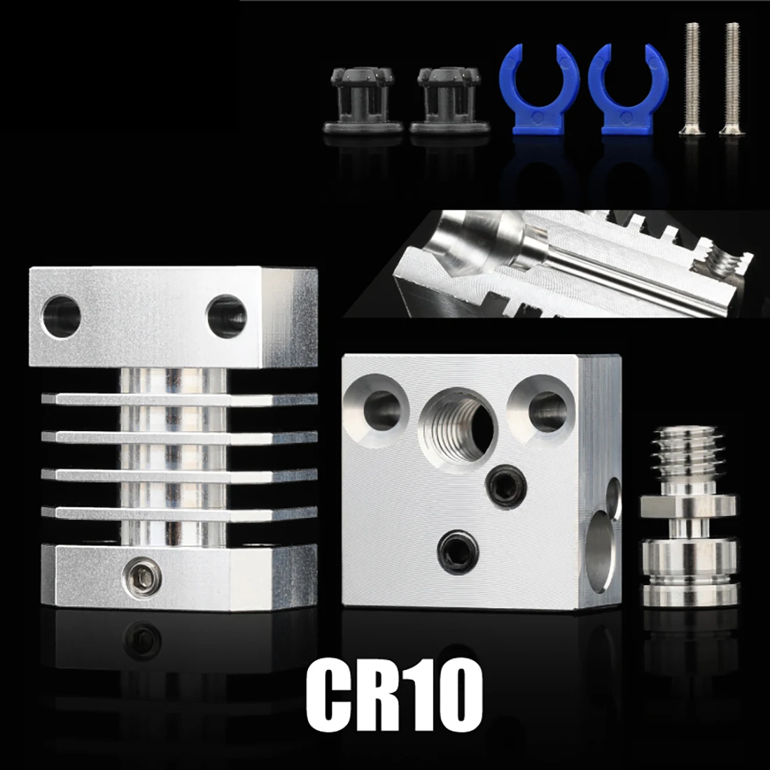 Newest  Super Smooth Cr10 All Metal Titanium Heat Break Hotend Kit For Cr-10 Ender 3 Heatsink 3D Printers Micro Swiss