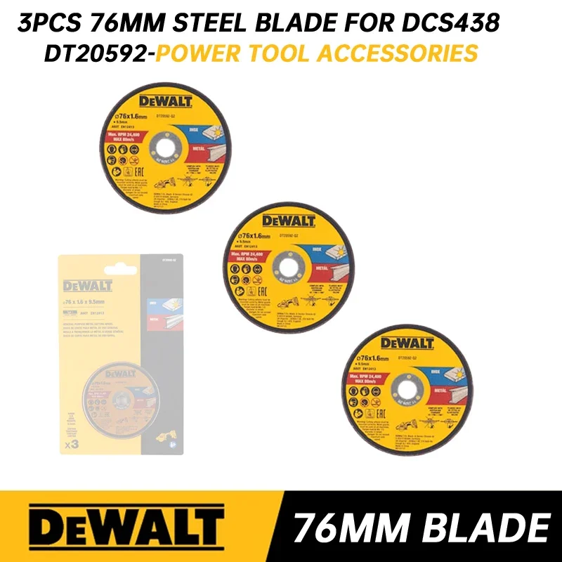 DEWALT 76MM Multi Material Blade Diamond Tile Blade Steel Cutting For DCS438 Power Tool Accessories DT20590 DT20591 DT20592