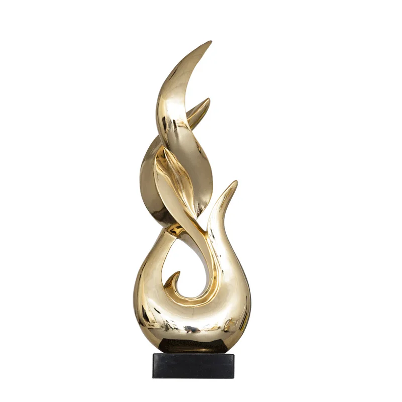 

Electroplating ornament Modern model house Light luxury living room Entrance TV