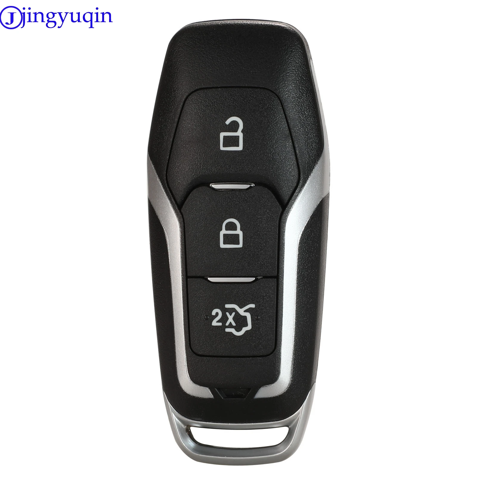 jingyuqin New Remote Car Key 434Mhz ID49 Full Smart For Ford Mondeo 2.0T Kuga Mustang 2015- Edge Keyless Go Styling Silver Tape