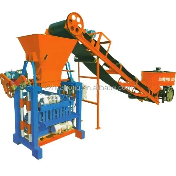 The hollow bricklaying machine can be equipped with a stirring bucket conveyor/QMJ 4-35 Cement Block brick making machine