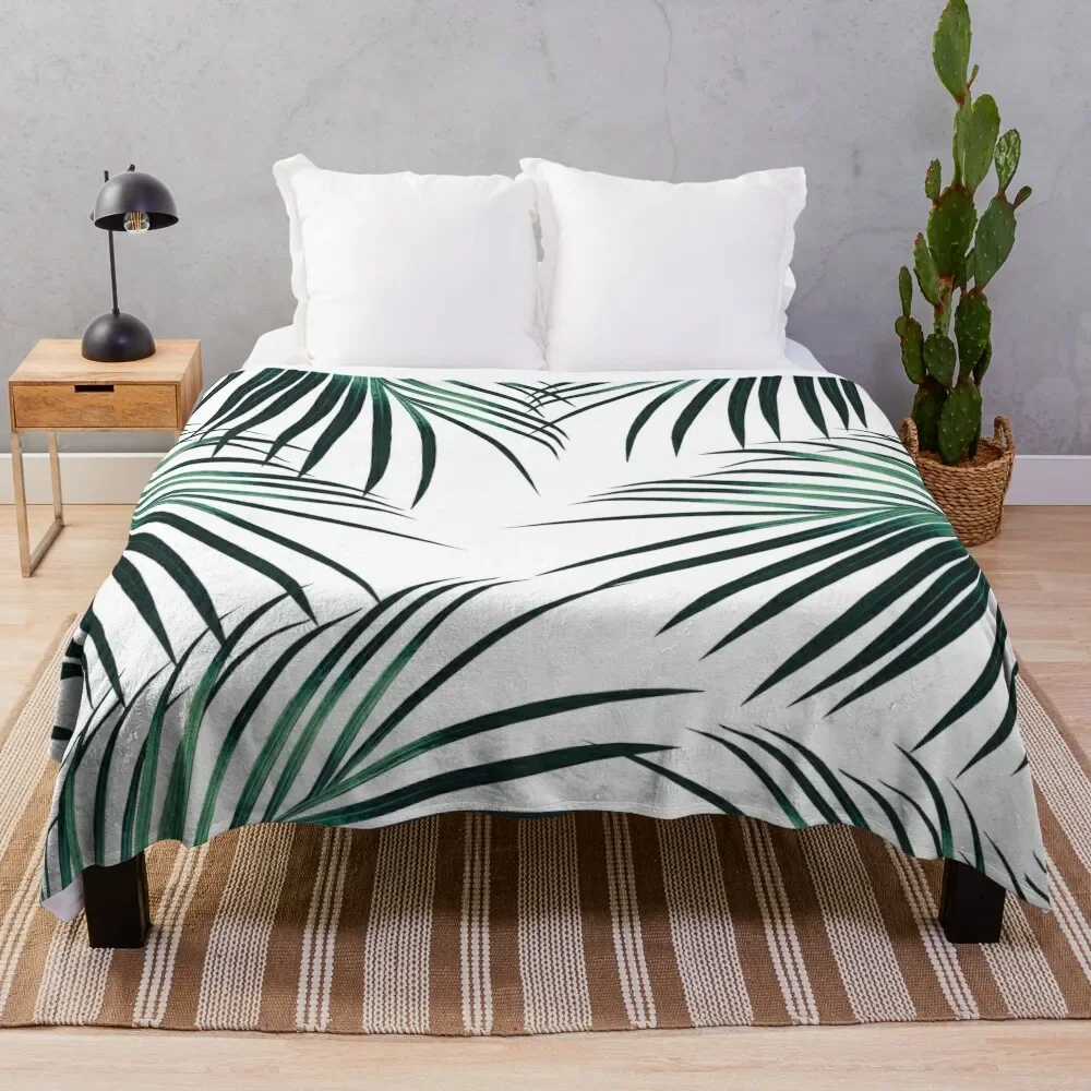 Green Palm Leaves Dream #3 #tropical #decor #art Throw Blanket Travel Beautifuls Heavy Blankets