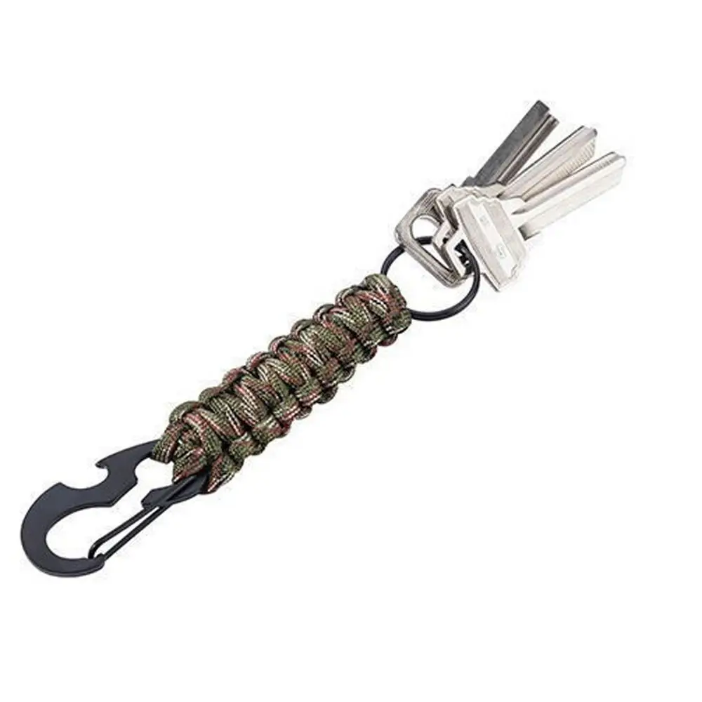 Survival Tool Carabiner Hook Cord Hiking Bottle Opener Key Chain Umbrella Rope Keychain Bottle Opener Keyring Climb Keychain