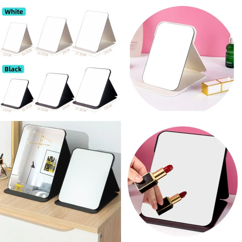 YS00103-PU Leather Desktop Folding High Beauty Makeup Mirror Portable Makeup Mirror