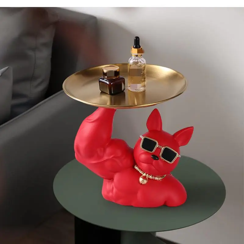 Home Decoration Accessories Kirin Arm Method Fighting Dog Storage Tray Crafts Resin Vigorously Muscle Lucky Opening Gift