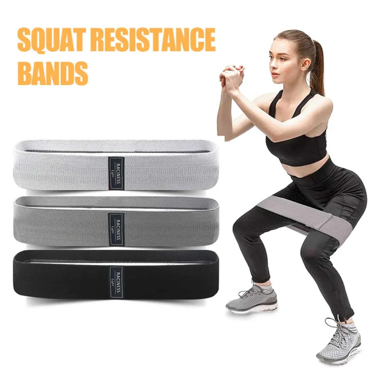 

3-Piece Set Yoga Tension Band Fitness Elastic Band Deep Squat Buttocks Curling Circle Resistance Band Indoor 15*3in