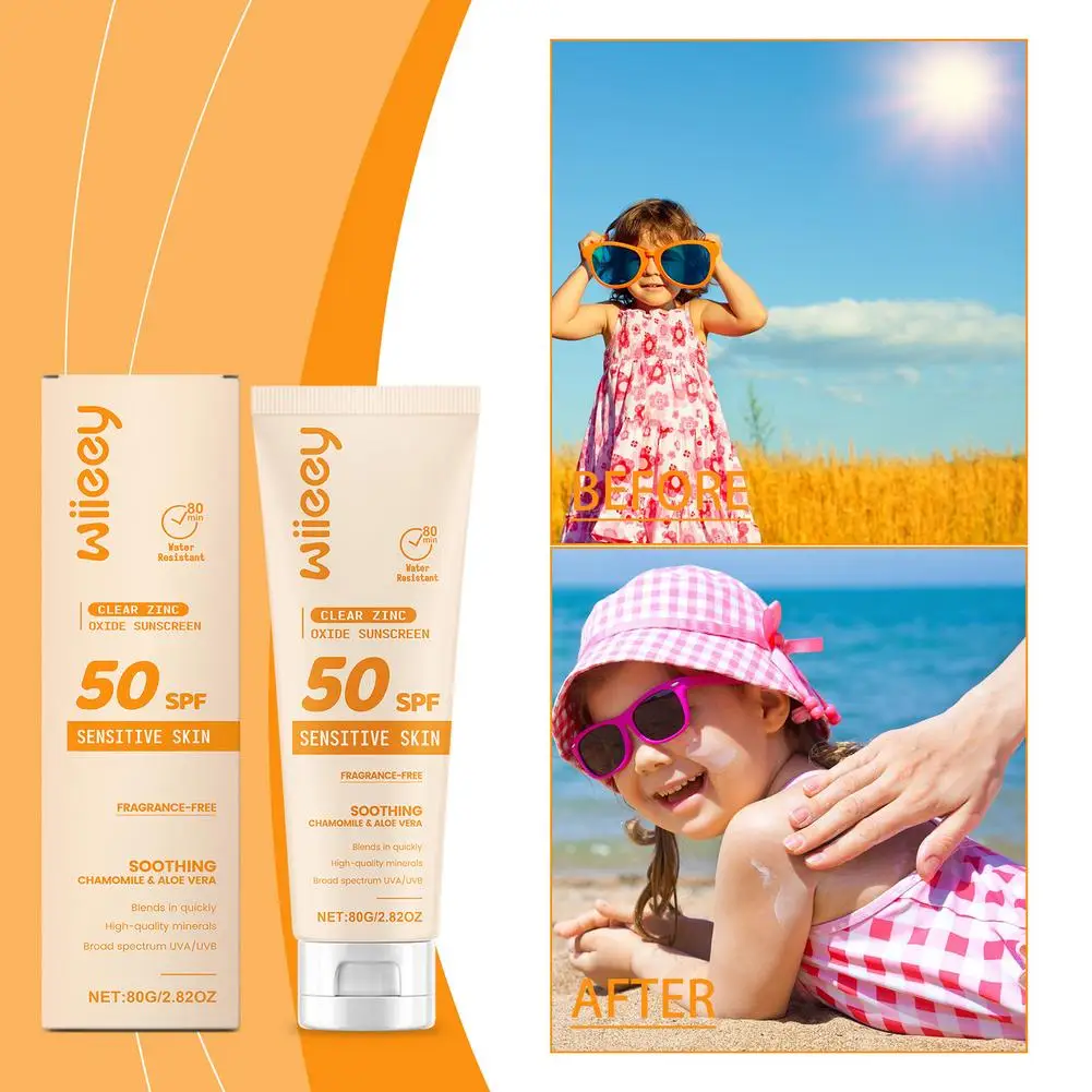 

SPF50+ Sunscreen Cream For Kids Portable Facial Sun Block Spf 50 Gel Isolation Lotion Face Suncream Anti UV Protector