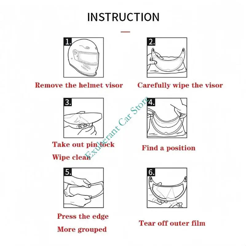 H3CE Reliable Anti Fog Film Innovative Anti Fog Coating Motorcycle Riding Safety Film Simple Installation for FF802 FF352
