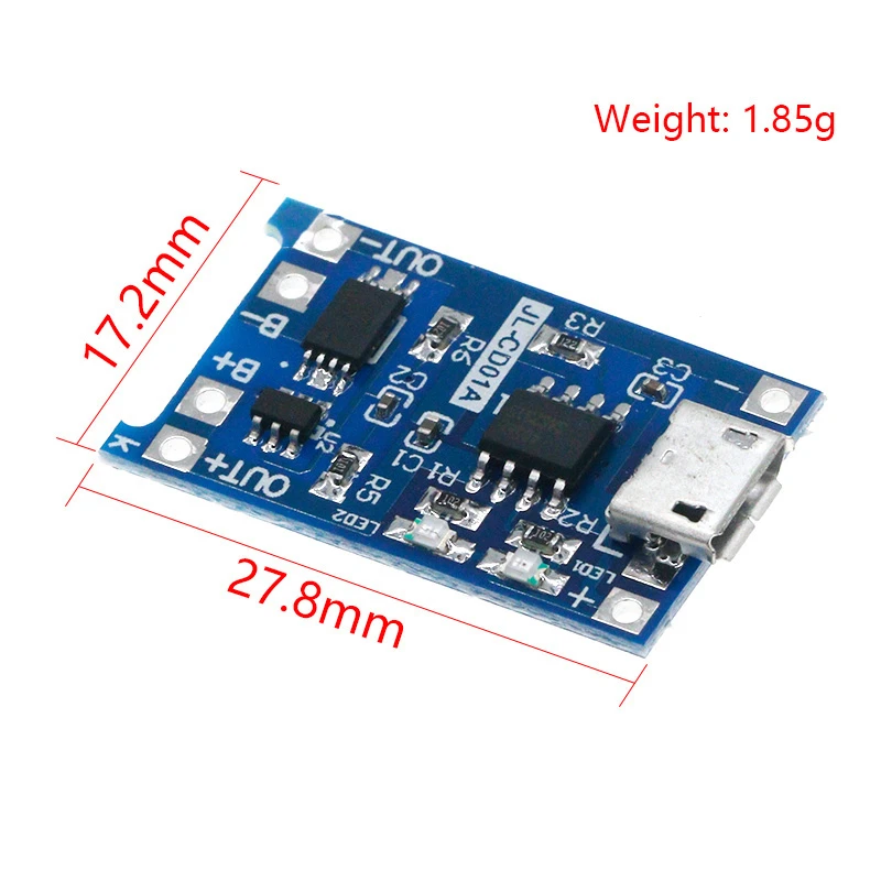 10PCS Type-C Micro Mini 5V 1A 18650 TP4056 Lithium Battery Charger Module Charging Board With Protection Dual Function