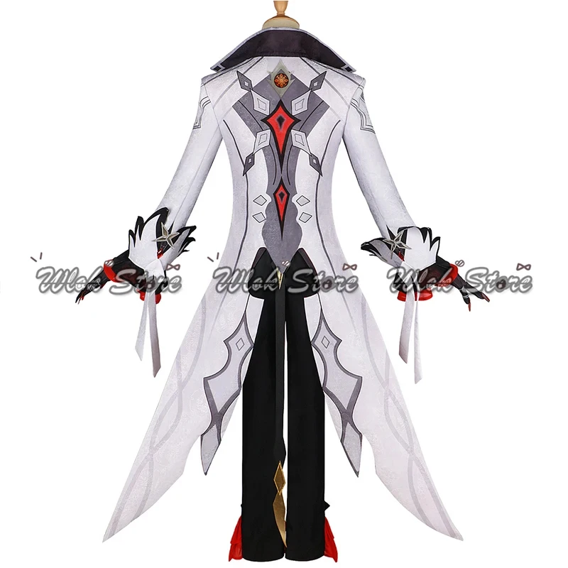 

A,5p'\Genshin Impact The Knave Arlecchino Cosplay Costume Wig Earrings White Black Hair Men Woman Halloween Party Carn5,j'8.k/4\
