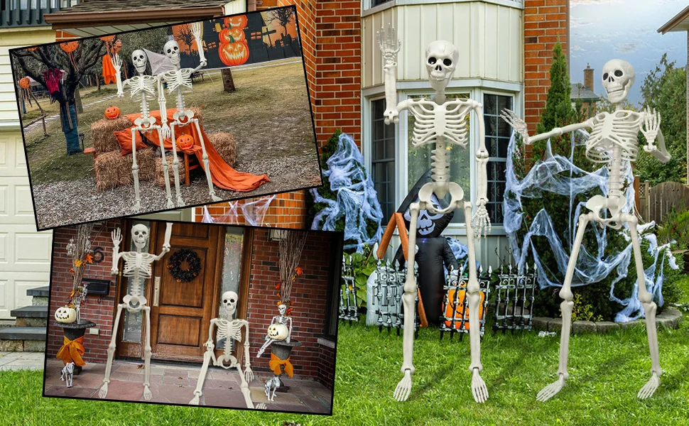 Halloween Menschliches Skelett 90CM-240CM Bewegliches Skelett Menschliches Skelett Halloween Horror Dekoration Spukhaus Horror Requisiten – Detail 4