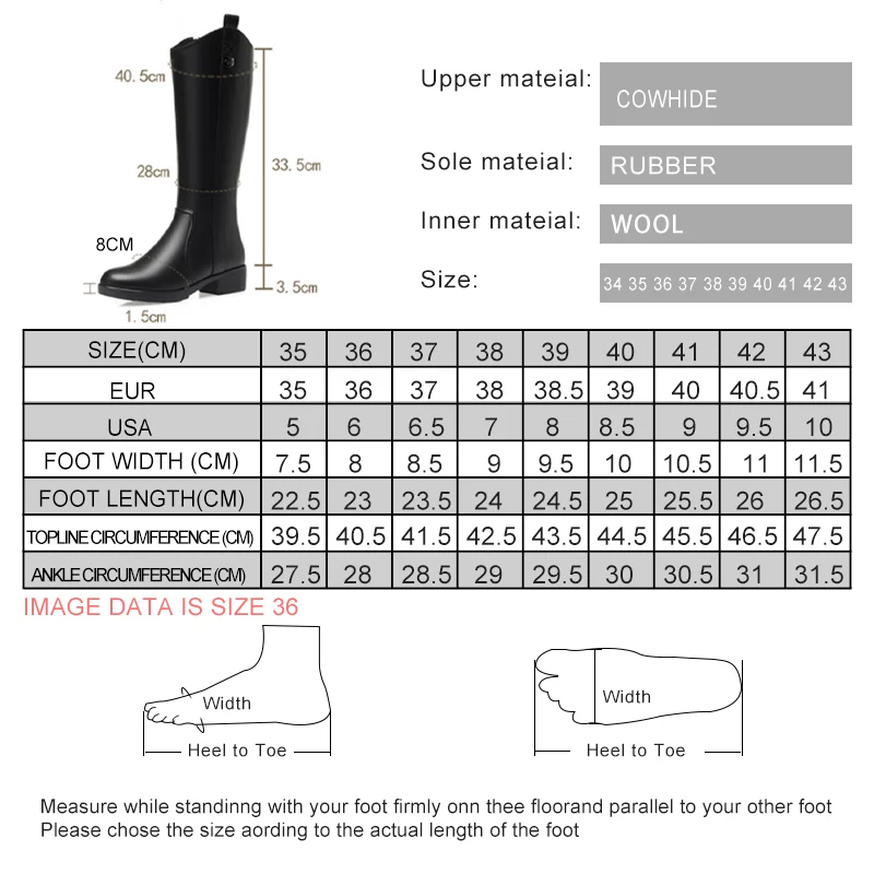 AIYUQI Women Boots Winter 2024 New Large Size Genuine Leather Women Long Boots Natural Wool Western Cowboy Boots Ladies