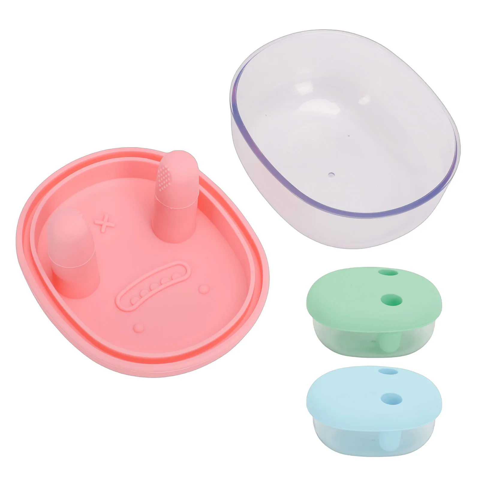 

2 in 1 No Mess Snack Container Leak Proof Food Storage Snack Box with Finger Lid Keep Hands Clean Snack Finger Container