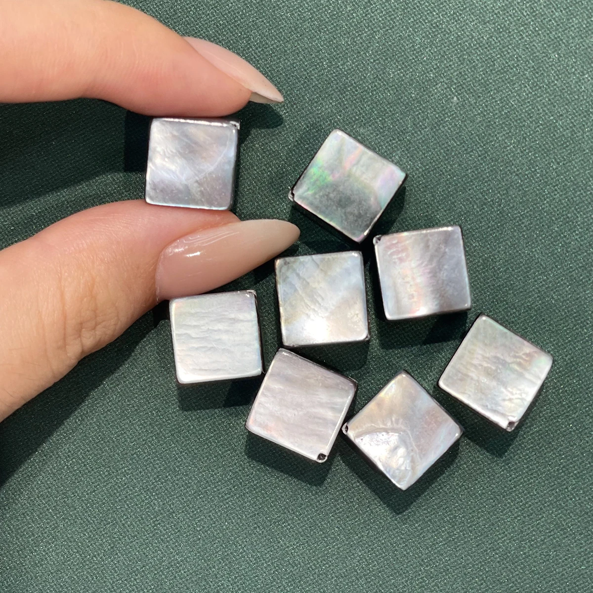 5pcs 12mm Com Furos Diagonais Natural Black Shell Semi-Finished Beads for Jewelry Making DIY Necklaces Bracelets Accessories