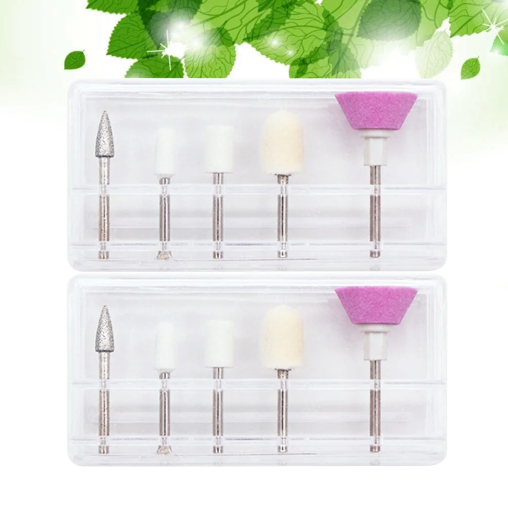 Têtes de polissage pour perceuse à ongles électrique, 10 pièces, tête de meulage, polisseuse, outils de manucure et de pédicure, Kit d'accessoires pour capuchon tampon d'ongles